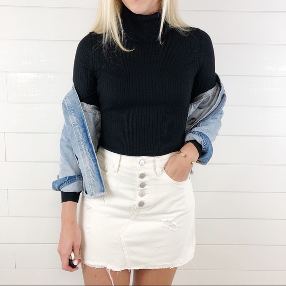 ❤️ NWT! Free People Creamy White Distressed Skirt - Picture 3 of 9